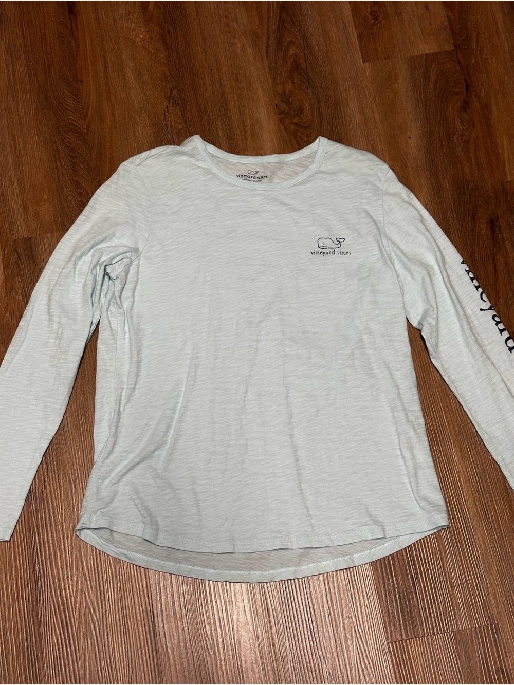 Vineyard Vines Womens Light Blue Long-Sleeve Tee